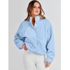 image:imageANRABESS Womens Fuzzy Fleece Button Down Cropped Sherpa CoatSky