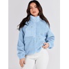 image:imageANRABESS Womens Fuzzy Fleece Button Down Cropped Sherpa CoatSky
