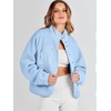 image:imageANRABESS Womens Fuzzy Fleece Button Down Cropped Sherpa CoatSky
