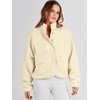 image:imageANRABESS Womens Fuzzy Fleece Button Down Cropped Sherpa CoatYellow