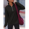 image:imageANRABESS Womens Half Zip Sweatshirts Loose Fleece PulloverBlack