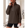 image:imageANRABESS Womens Half Zip Sweatshirts Loose Fleece PulloverCoffee