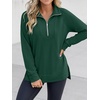 image:imageANRABESS Womens Half Zip Sweatshirts Loose Fleece PulloverDeep Green