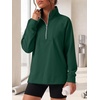 image:imageANRABESS Womens Half Zip Sweatshirts Loose Fleece PulloverDeep Green
