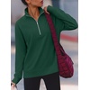 image:imageANRABESS Womens Half Zip Sweatshirts Loose Fleece PulloverDeep Green