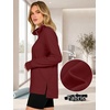 image:imageANRABESS Womens Half Zip Sweatshirts Loose Fleece PulloverDeep Red