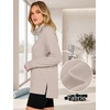 image:imageANRABESS Womens Half Zip Sweatshirts Loose Fleece PulloverGrey Beige
