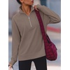 image:imageANRABESS Womens Half Zip Sweatshirts Loose Fleece PulloverLight Coffee