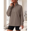 image:imageANRABESS Womens Half Zip Sweatshirts Loose Fleece PulloverLight Coffee