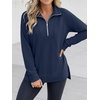 image:imageANRABESS Womens Half Zip Sweatshirts Loose Fleece PulloverNavy Blue