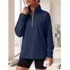 image:imageANRABESS Womens Half Zip Sweatshirts Loose Fleece PulloverNavy Blue
