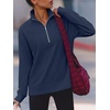 image:imageANRABESS Womens Half Zip Sweatshirts Loose Fleece PulloverNavy Blue