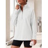 image:imageANRABESS Womens Half Zip Sweatshirts Loose Fleece PulloverWhite