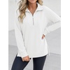 image:imageANRABESS Womens Half Zip Sweatshirts Loose Fleece PulloverWhite