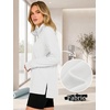 image:imageANRABESS Womens Half Zip Sweatshirts Loose Fleece PulloverWhite