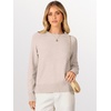 image:imageANRABESS Womens Long Sleeve Crew Neck Fall Lightweight Sweaters TopAlmond