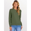 image:imageANRABESS Womens Long Sleeve Crew Neck Fall Lightweight Sweaters TopArmy Green