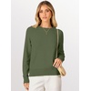 image:imageANRABESS Womens Long Sleeve Crew Neck Fall Lightweight Sweaters TopArmy Green