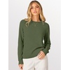 image:imageANRABESS Womens Long Sleeve Crew Neck Fall Lightweight Sweaters TopArmy Green