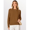 image:imageANRABESS Womens Long Sleeve Crew Neck Fall Lightweight Sweaters TopBurnt Orange
