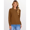 image:imageANRABESS Womens Long Sleeve Crew Neck Fall Lightweight Sweaters TopBurnt Orange
