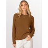 image:imageANRABESS Womens Long Sleeve Crew Neck Fall Lightweight Sweaters TopBurnt Orange