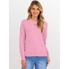 image:imageANRABESS Womens Long Sleeve Crew Neck Fall Lightweight Sweaters TopCoral Pink