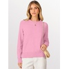 image:imageANRABESS Womens Long Sleeve Crew Neck Fall Lightweight Sweaters TopCoral Pink