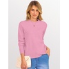 image:imageANRABESS Womens Long Sleeve Crew Neck Fall Lightweight Sweaters TopCoral Pink