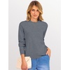 image:imageANRABESS Womens Long Sleeve Crew Neck Fall Lightweight Sweaters TopDark Grey