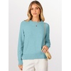 image:imageANRABESS Womens Long Sleeve Crew Neck Fall Lightweight Sweaters TopLight Blue
