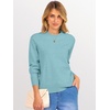 image:imageANRABESS Womens Long Sleeve Crew Neck Fall Lightweight Sweaters TopLight Blue