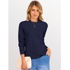 image:imageANRABESS Womens Long Sleeve Crew Neck Fall Lightweight Sweaters TopNavy Blue