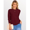 image:imageANRABESS Womens Long Sleeve Crew Neck Fall Lightweight Sweaters TopRed