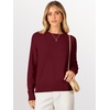 image:imageANRABESS Womens Long Sleeve Crew Neck Fall Lightweight Sweaters TopRed