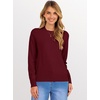 image:imageANRABESS Womens Long Sleeve Crew Neck Fall Lightweight Sweaters TopRed