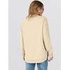 image:imageANRABESS Womens Long Sleeve Crewneck Sweatshirts Curved Hem ShirtsBeige