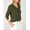 image:imageANRABESS Womens Long Sleeve Lightweight Wool Blend V Neck SweatersArmy Green