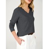 image:imageANRABESS Womens Long Sleeve Lightweight Wool Blend V Neck SweatersBlack Grey