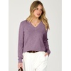 image:imageANRABESS Womens Long Sleeve Lightweight Wool Blend V Neck SweatersPurple
