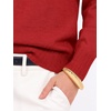 image:imageANRABESS Womens Long Sleeve Lightweight Wool Blend V Neck SweatersRed
