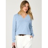 image:imageANRABESS Womens Long Sleeve Lightweight Wool Blend V Neck SweatersSky Blue