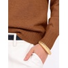 image:imageANRABESS Womens Long Sleeve Lightweight Wool Blend V Neck SweatersYellow Brown