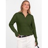 image:imageANRABESS Womens Long Sleeve Quarter Zip Cropped SweaterArmy Green