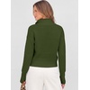 image:imageANRABESS Womens Long Sleeve Quarter Zip Cropped SweaterArmy Green
