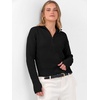 image:imageANRABESS Womens Long Sleeve Quarter Zip Cropped SweaterBlack