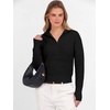 image:imageANRABESS Womens Long Sleeve Quarter Zip Cropped SweaterBlack