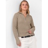 image:imageANRABESS Womens Long Sleeve Quarter Zip Cropped SweaterBright Tan