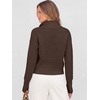 image:imageANRABESS Womens Long Sleeve Quarter Zip Cropped SweaterChocola
