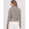 image:imageANRABESS Womens Long Sleeve Quarter Zip Cropped SweaterGrey Khaki